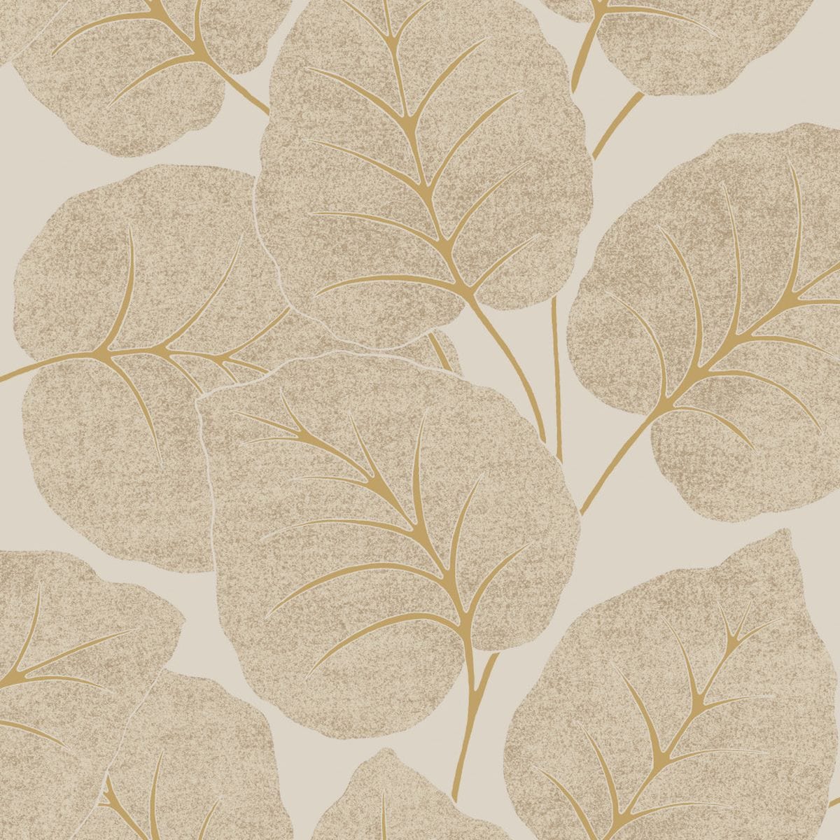 Bricocenter BEIGE AND GOLD LEAF WALLPAPER 53CMX10.5M