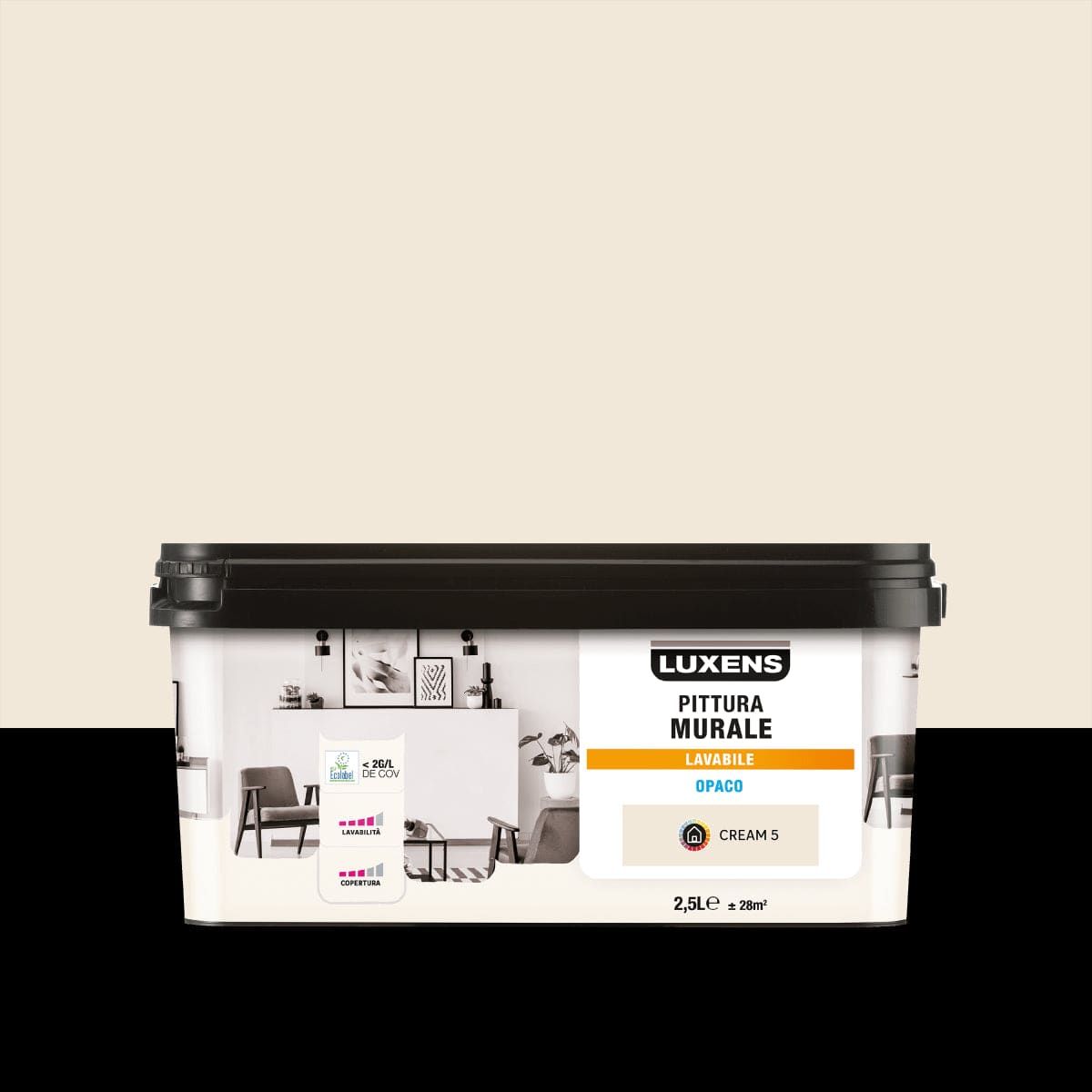 Bricocenter PAINT BEIGE CREAM 5 WASHABLE LUXENS 2.5 LT