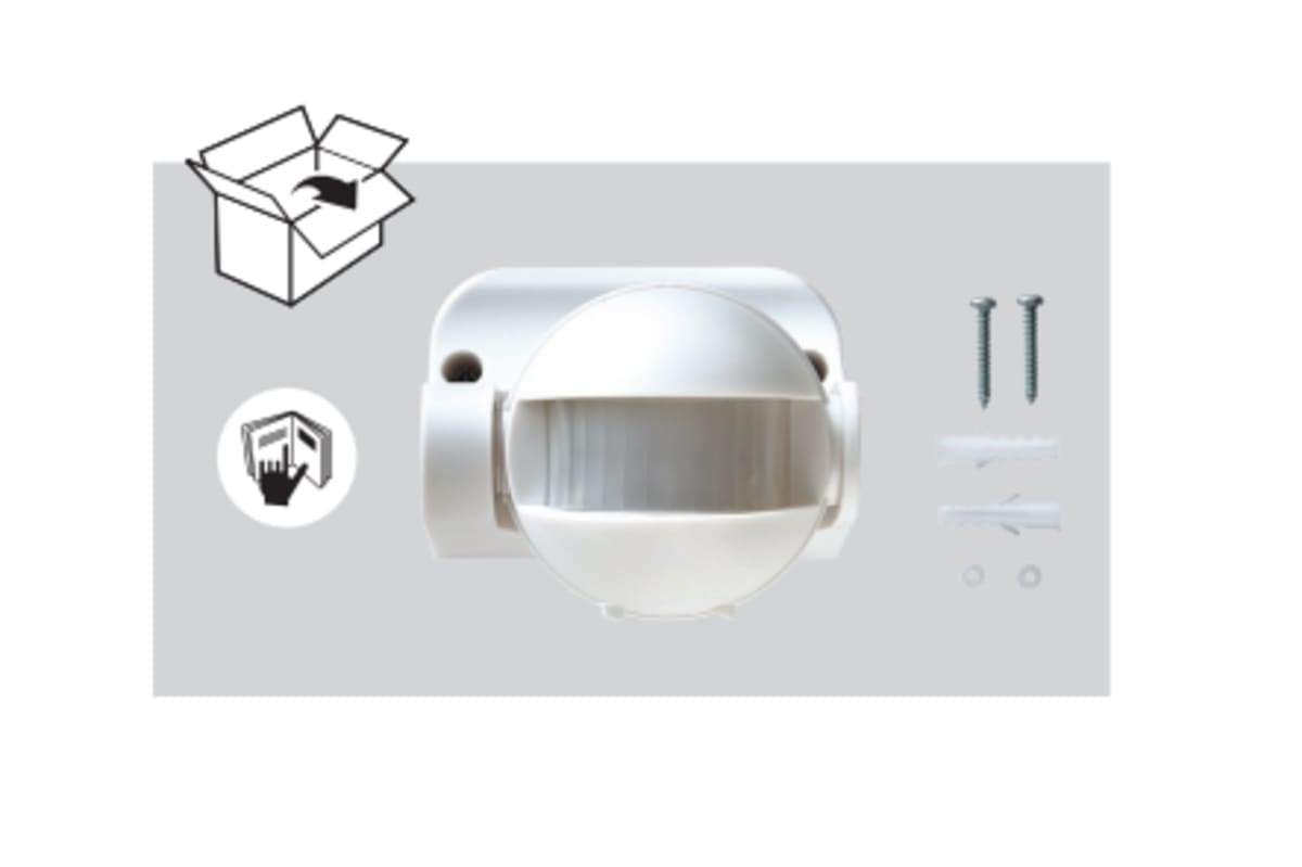 MOTION DETECTOR 180 DEGREES 1200W WHITE