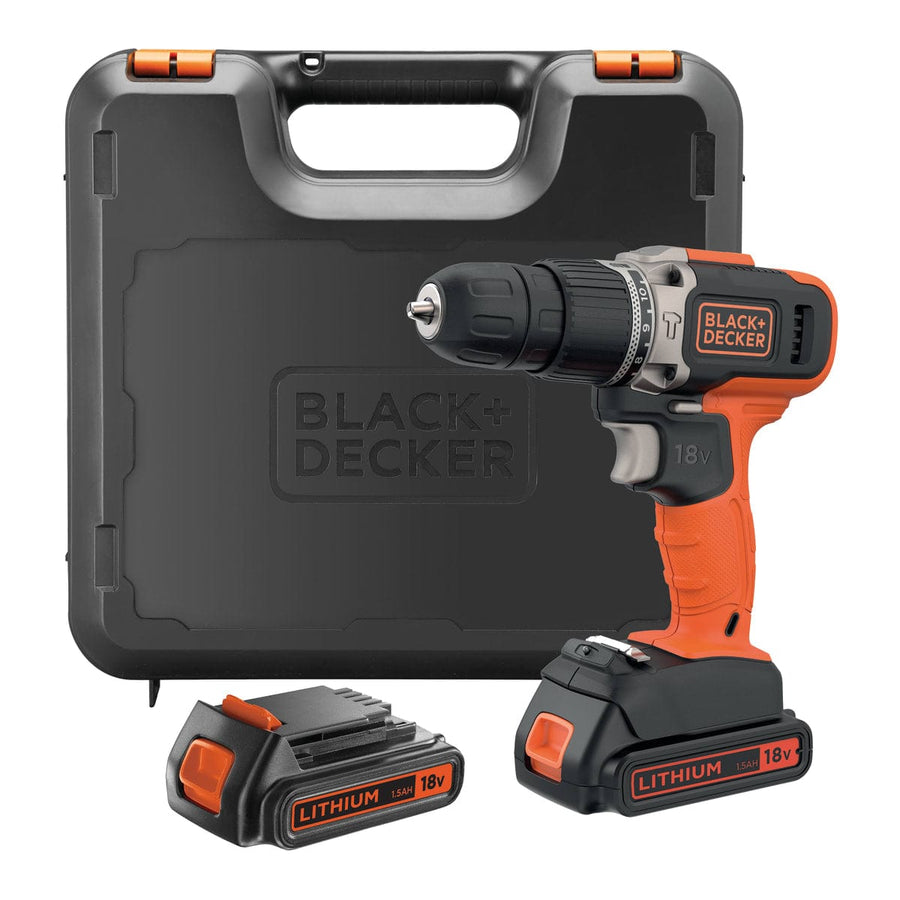 Bricocenter BLACK+DECKER 18V LITHIUM DRILL / SCREW DRILL 2 BATTERIES 1,5ah IN CASE