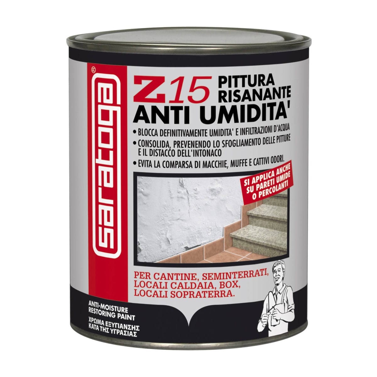 Bricocenter SOLVENT-BASED ANTI-MOISTURE WHITE PAINT Z15 750ML