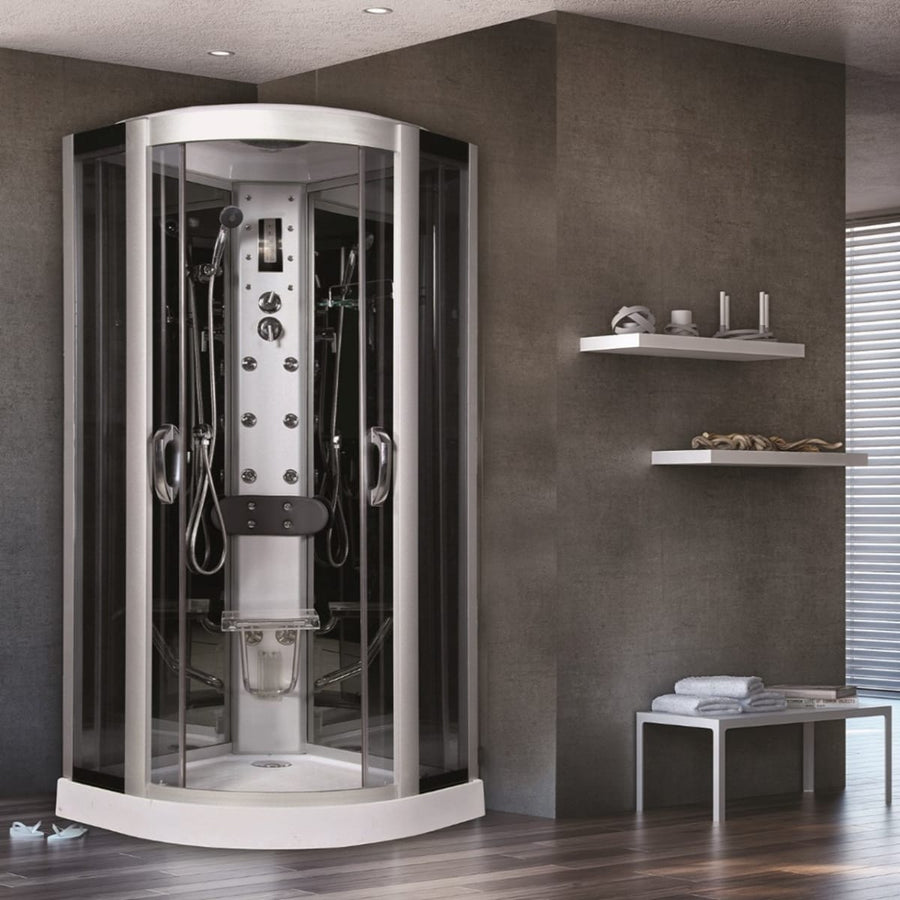 Bricocenter EKLIS 90 SEMI-CIRCULAR SHOWER ENCLOSURE BLACK