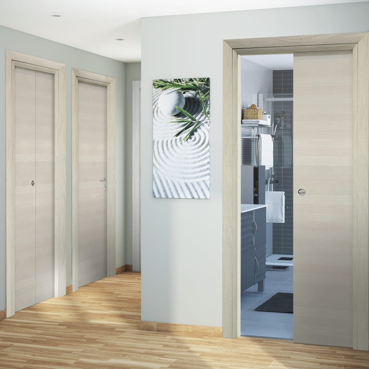 Bricocenter DOOR TIME HINGED 80X210 ECRU REVERSIBLE