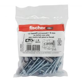 8 MM PLUGS WITH 100 FISCHER SCREWS, 50 PIECES