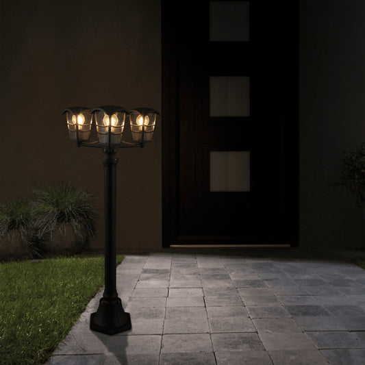 BLACK ALUMINUM PALAMA STREETLIGHT H176CM 3XE27=60W IP44
