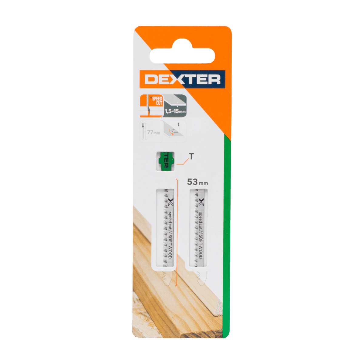 T-SAW BLADE FOR WOOD CURVED CUTS FINE TOOTHING 1.5-15 MM, 2 PIECES