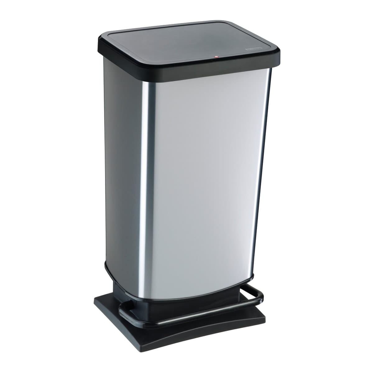 Bricocenter DUSTBIN PASO 40 LITRE SILVER PEDAL LARGE SLOW CLOSING ANTI FINGERPRINT RUBBERS