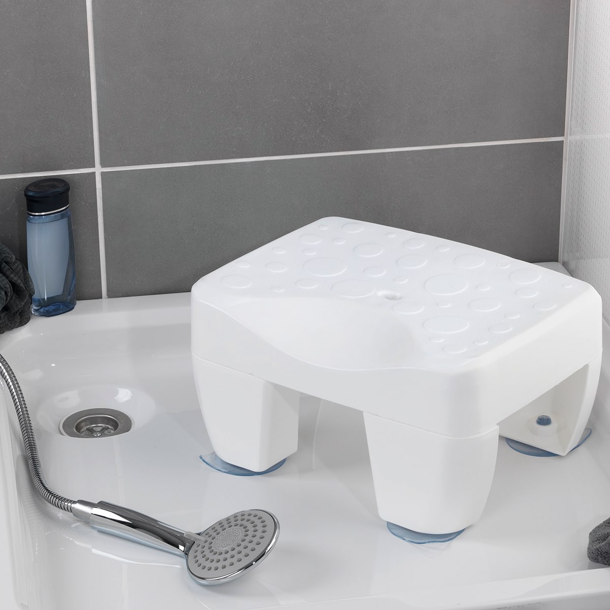 BATHTUB SEAT W 31 D 40 H 21 CM WHITE PVC WITH SUCTION CUPS CAPACITY 150 KG - SECURA