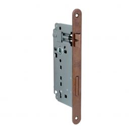 PATEMT F22 LOCK 90 MM CENTRE DISTANCE, 50 MM ENTRY, ROUND EDGE BRONZED