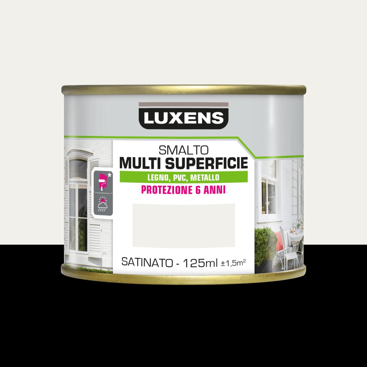 Bricocenter LUXENS SATIN WHITE MULTI-SURFACE WATER-BASED ENAMEL 125ML
