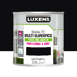 LUXENS MULTI-SURFACE ENAMEL BLACK SATIN 500ML