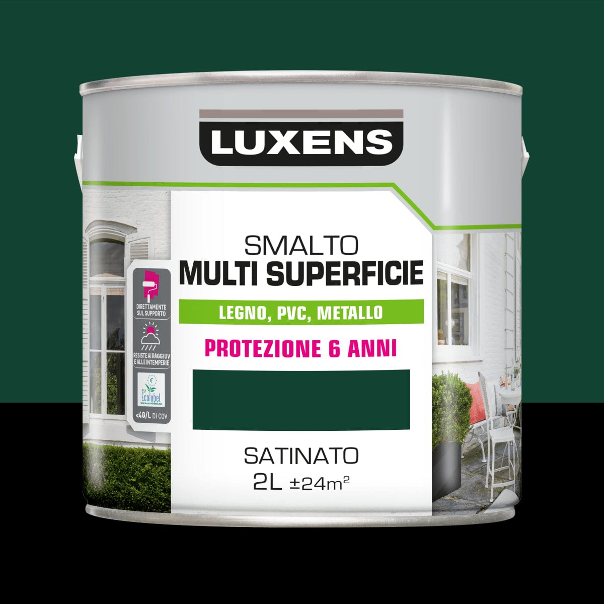 Bricocenter GREEN SATIN MULTI-SURFACE ENAMEL 2L LUXENS