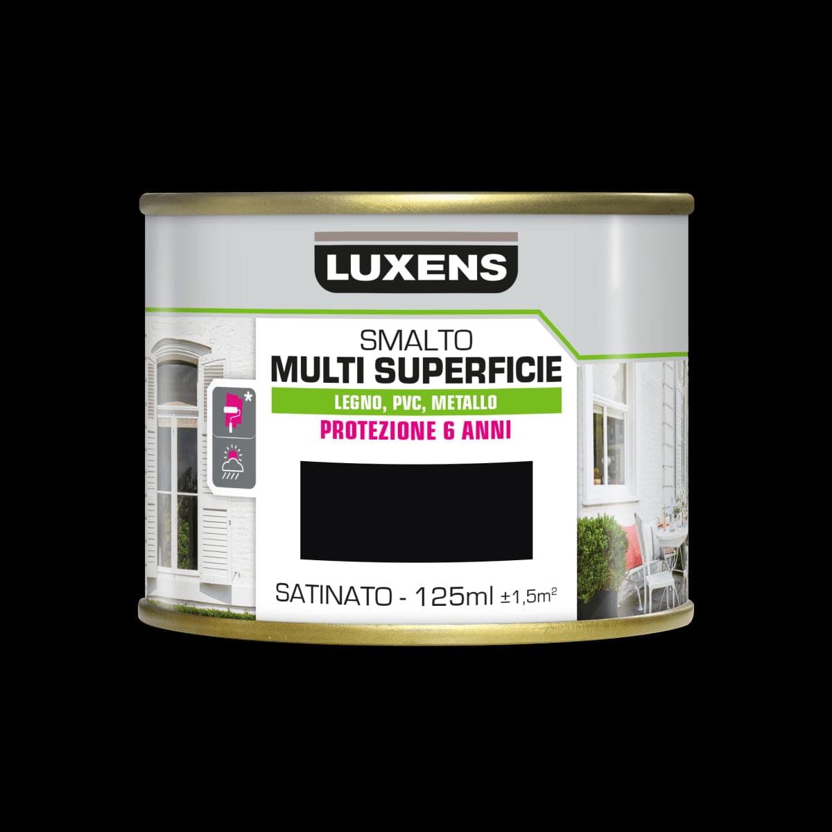 Bricocenter LUXENS SATIN BLACK MULTI-SURFACE WATER-BASED ENAMEL 125ML