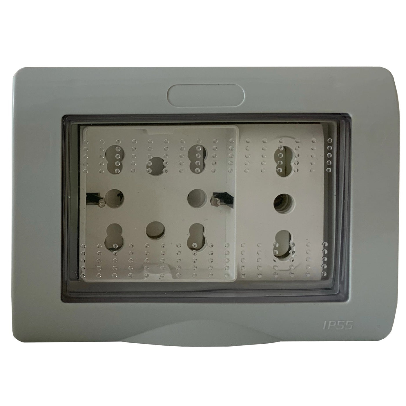CONTAINER IP55 3-PLACE WITH UNIVERSAL SOCKET