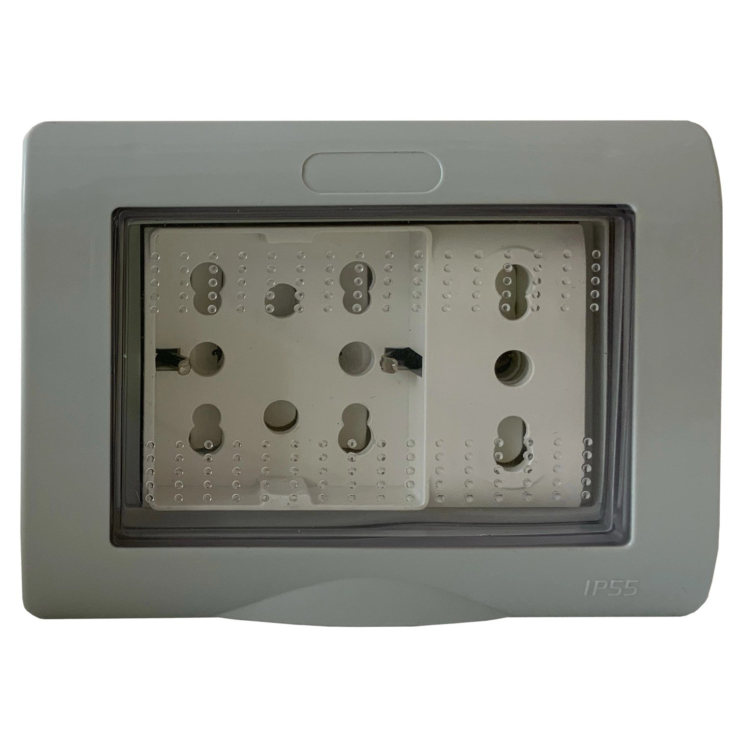 CONTAINER IP55 3-PLACE WITH UNIVERSAL SOCKET