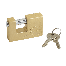 75MM RECTANGULAR ARCH PADLOCK. BRASS