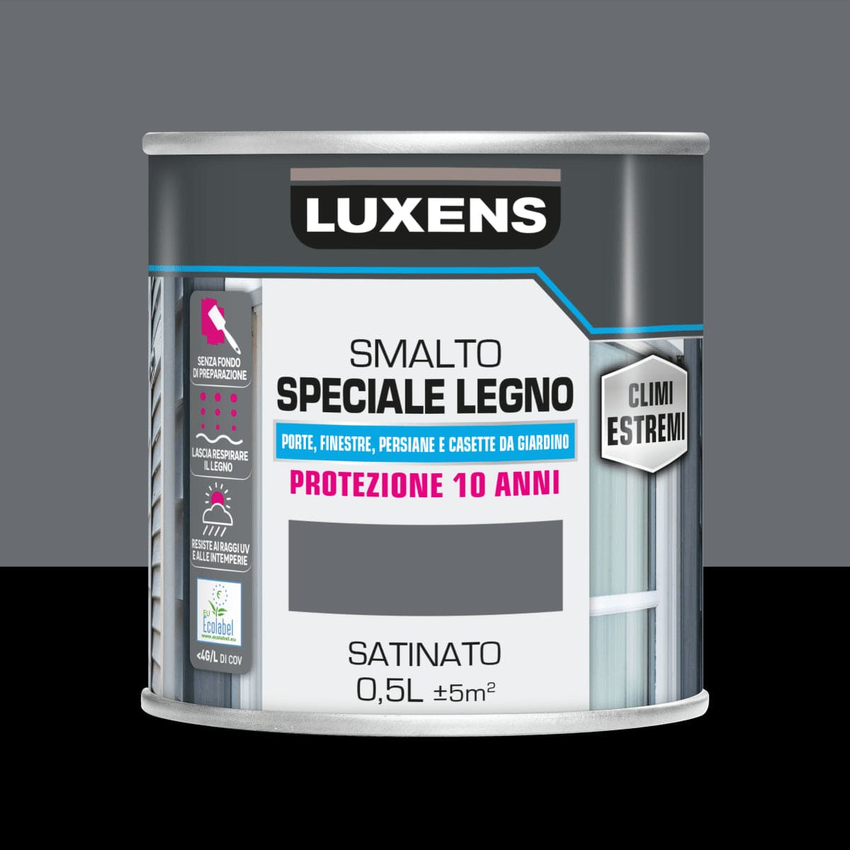 Bricocenter WOOD GLAZE EXTREME CLIMATES GREY GRANITE 2 SATIN FINISH 500ML LUXENS