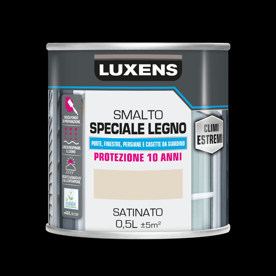 Bricocenter WOOD GLAZE EXTREME CLIMATES CREAM SATIN FINISH 500ML LUXENS