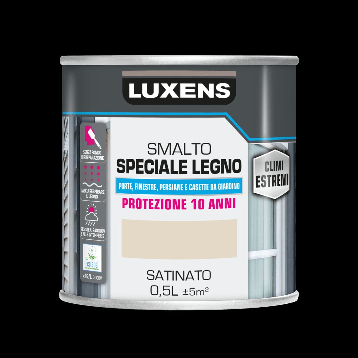 Bricocenter WOOD GLAZE EXTREME CLIMATES CREAM SATIN FINISH 500ML LUXENS