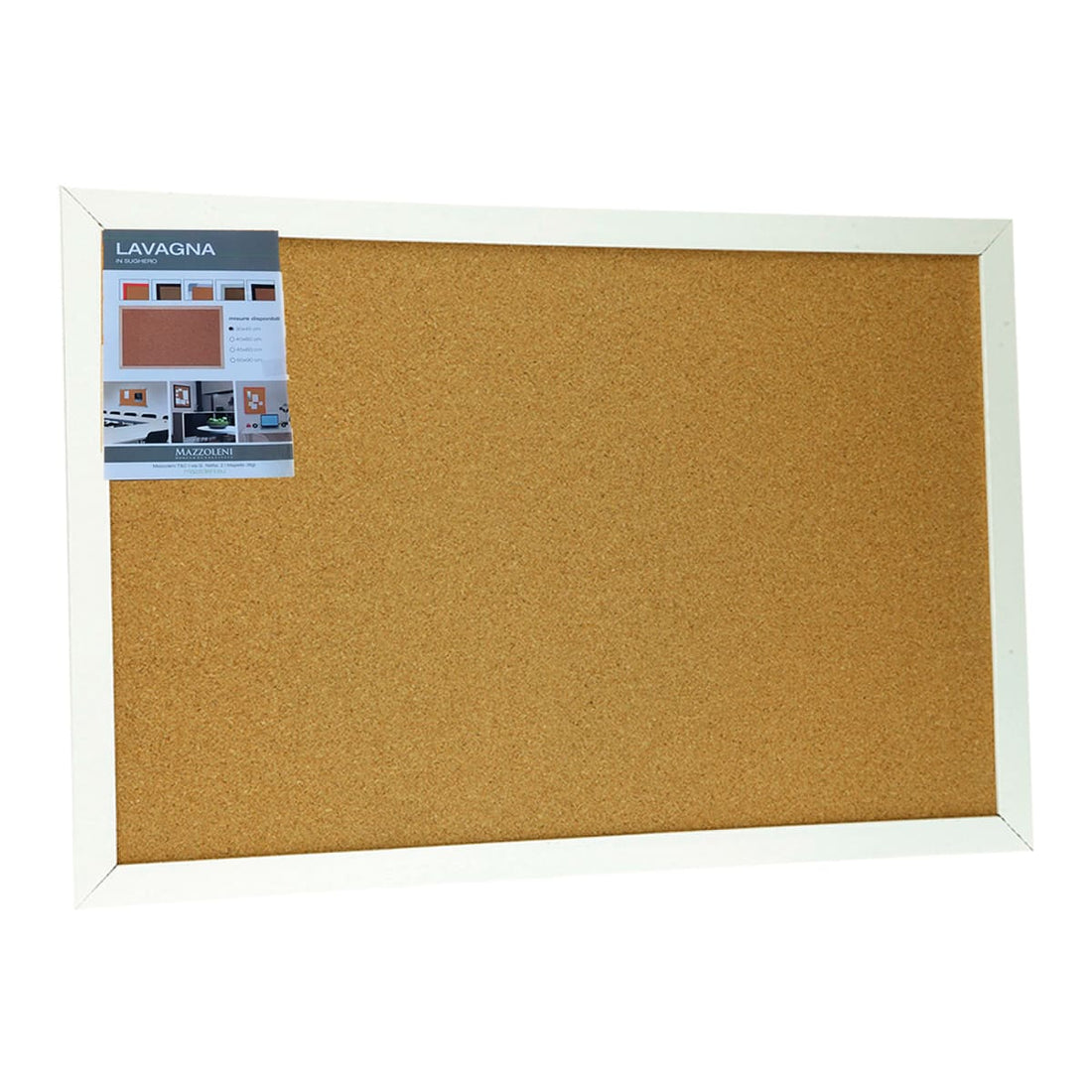 45X60 CORK NOTICE BOARD WITH WHITE WOODEN FRAME