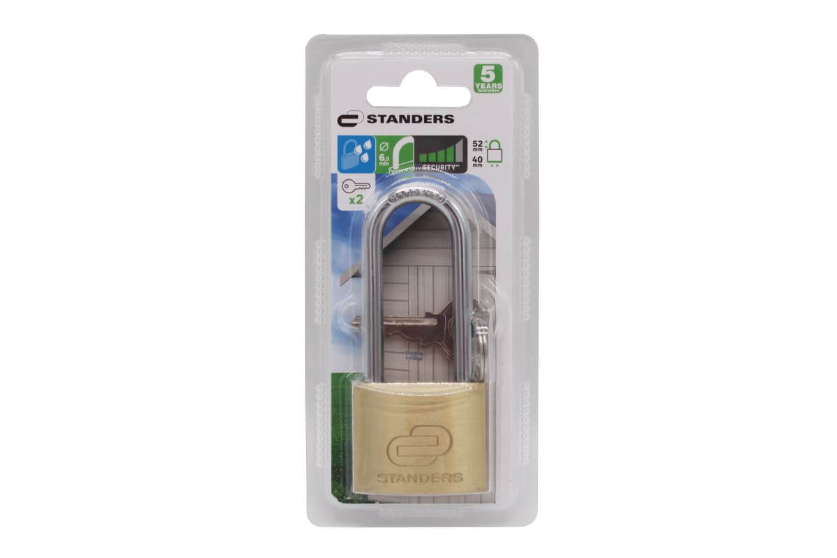 Bricocenter PADLOCK FOR INTERNAL/EXTERNAL USE LONG ARC 40MM. BRASS