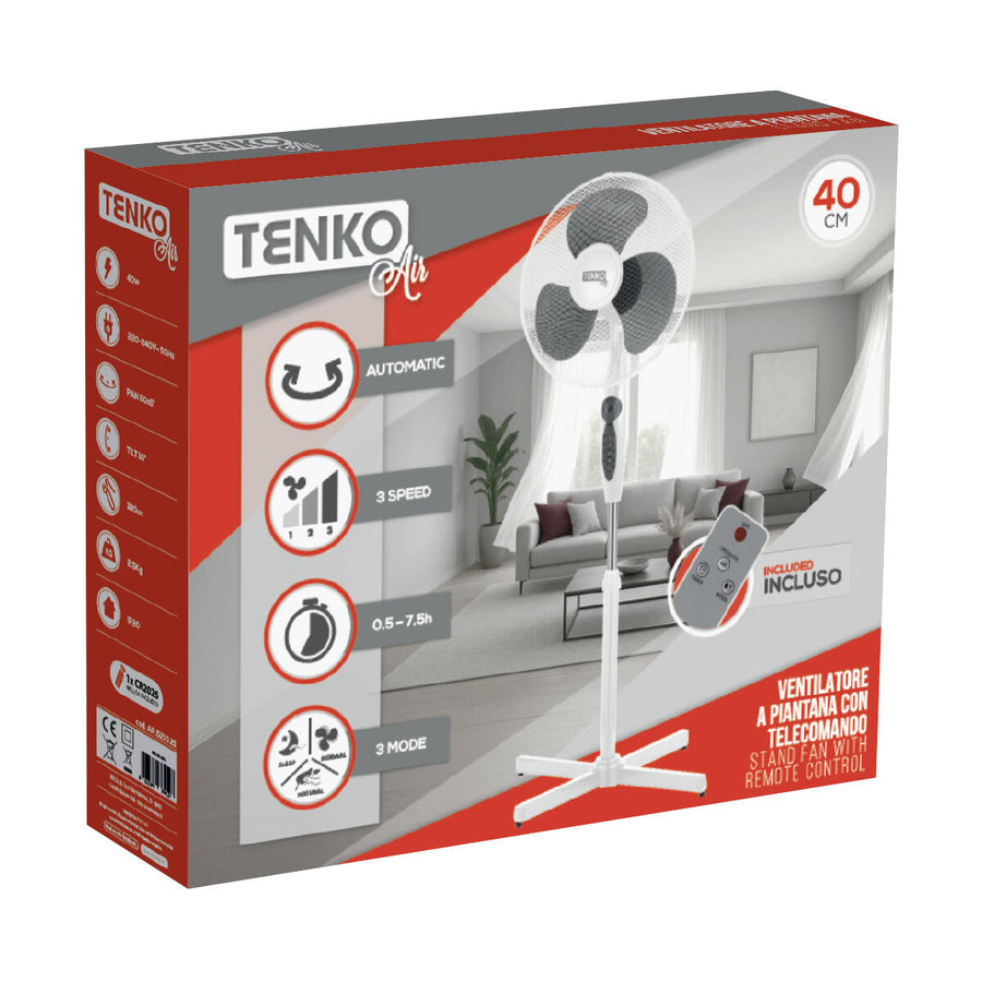 40 cm floor-standing fan with remote control and timer