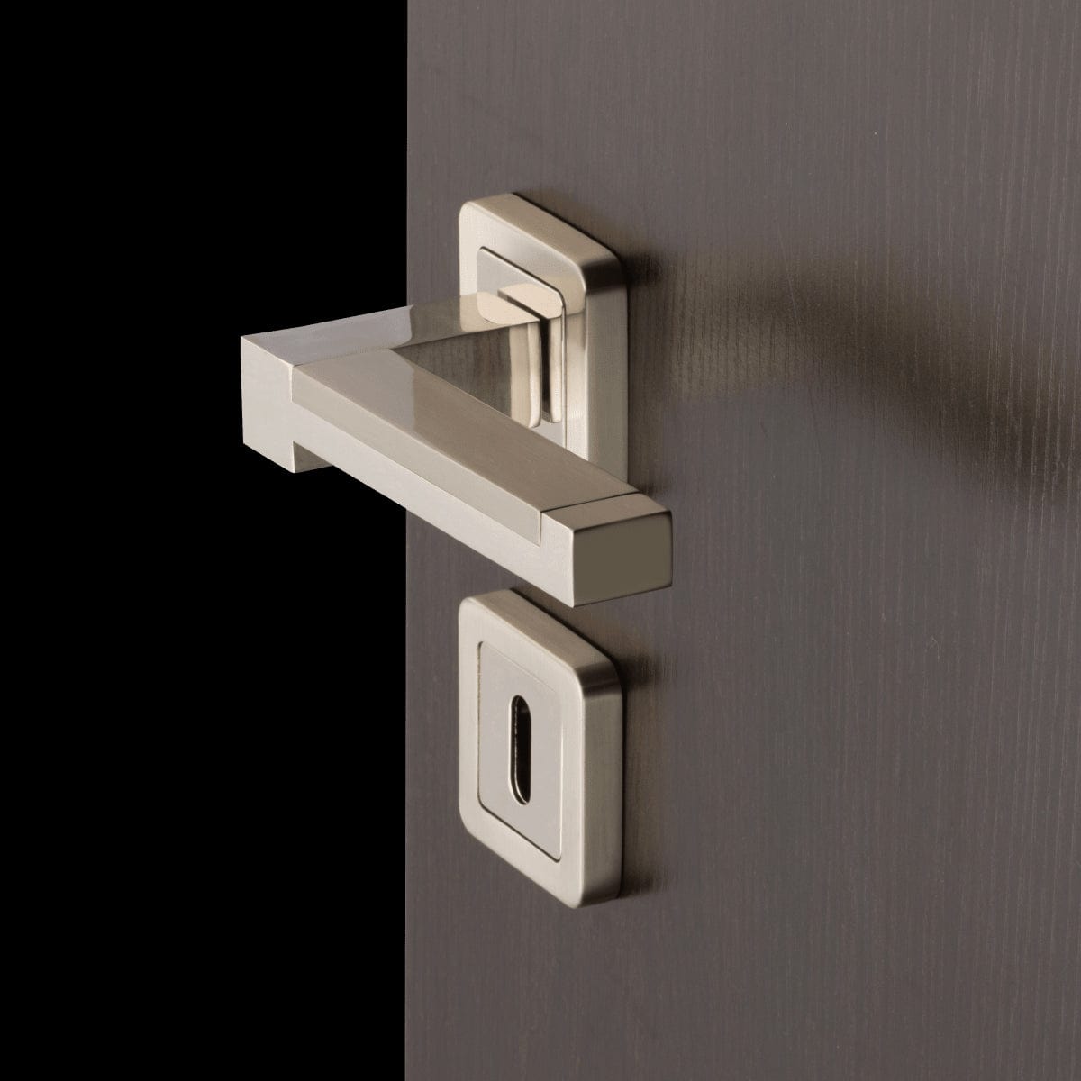 Bricocenter MEDUSA DOOR HANDLE WITH ROSETTE AND ESCUTCHEON IN SATIN NICKEL ZAMAK