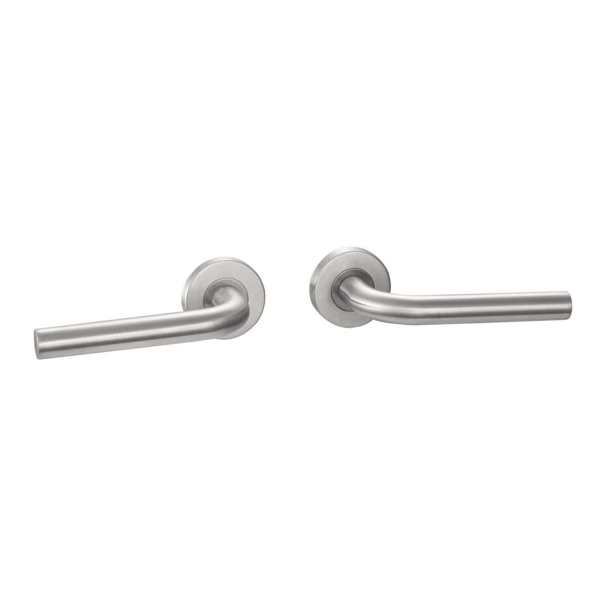HANDLE ON INSPIRE ROSETTE IN BRUSHED STAINLESS STEEL