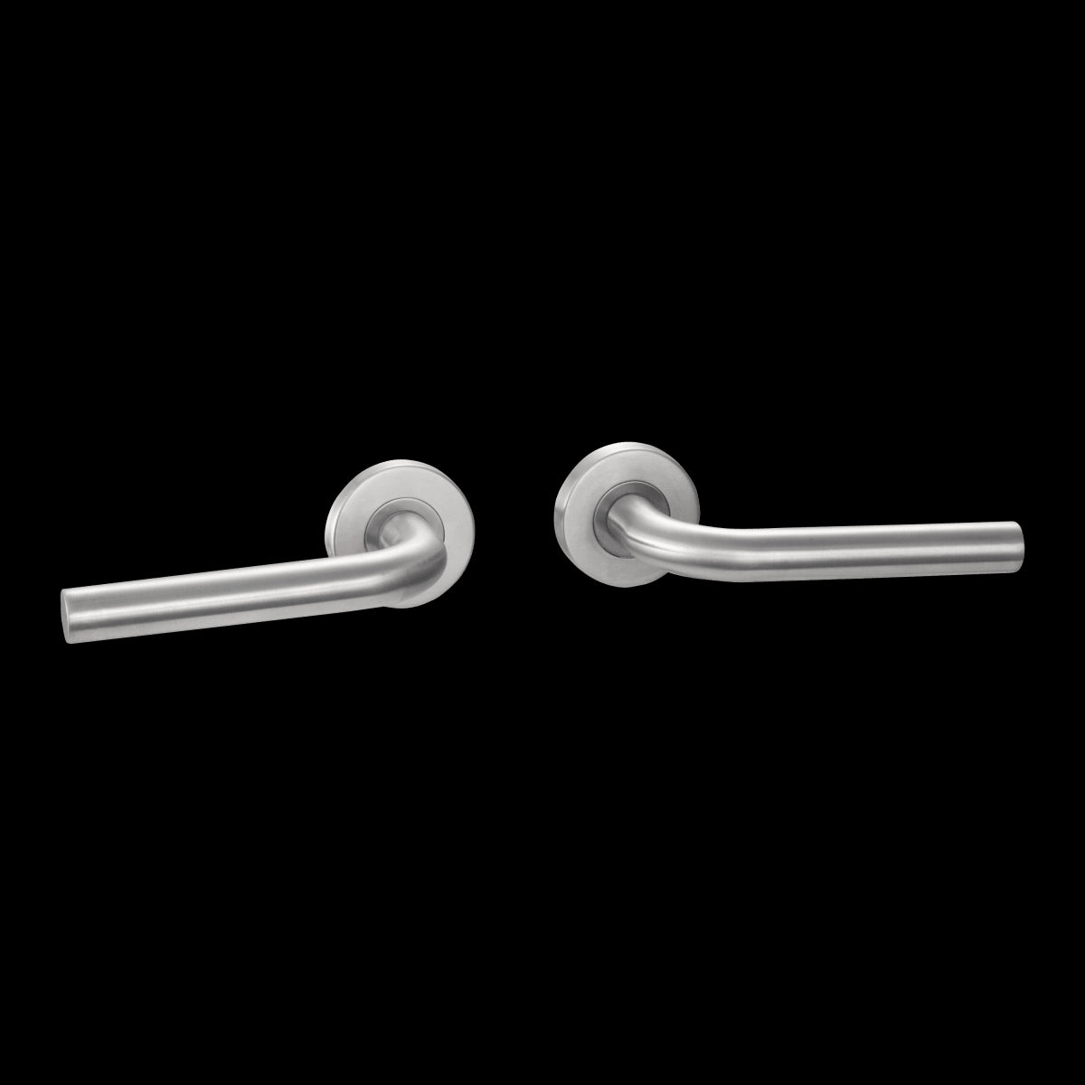 HANDLE ON INSPIRE ROSETTE IN BRUSHED STAINLESS STEEL