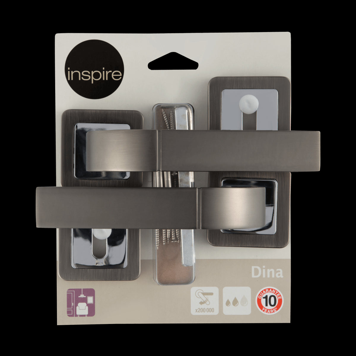 DINA HANDLE WITH ROSETTE AND INSPIRE SPOUT IN BRUSHED ALUMINUM