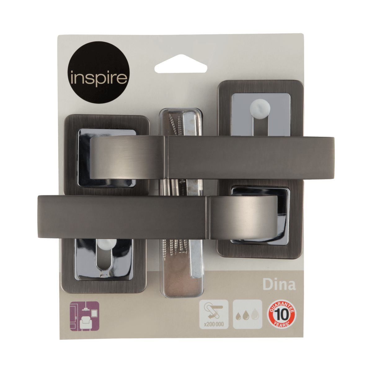 DINA HANDLE WITH ROSETTE AND INSPIRE SPOUT IN BRUSHED ALUMINUM