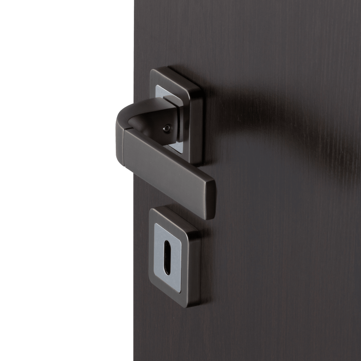 DINA HANDLE WITH ROSETTE AND INSPIRE SPOUT IN BRUSHED ALUMINUM