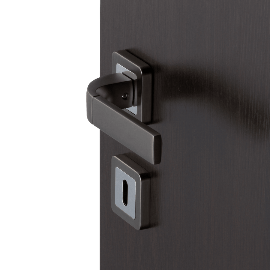DINA HANDLE WITH ROSETTE AND INSPIRE SPOUT IN BRUSHED ALUMINUM