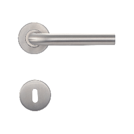 HANDLE ON INSPIRE ROSETTE IN BRUSHED STAINLESS STEEL