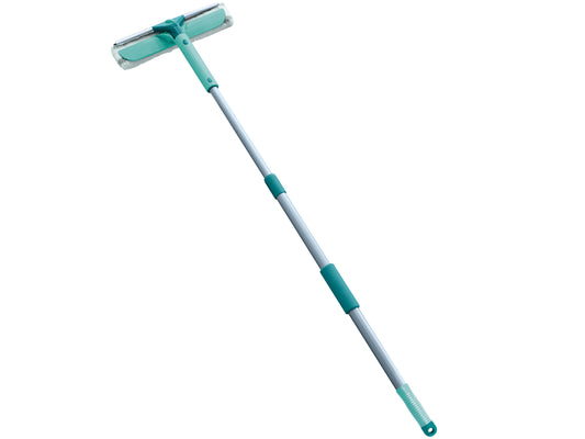 Window cleaner with telescopic handle and swivel joint