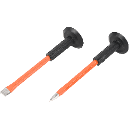 CUT AND POINTED CHISEL SET WITH PLASTIC HANDLE