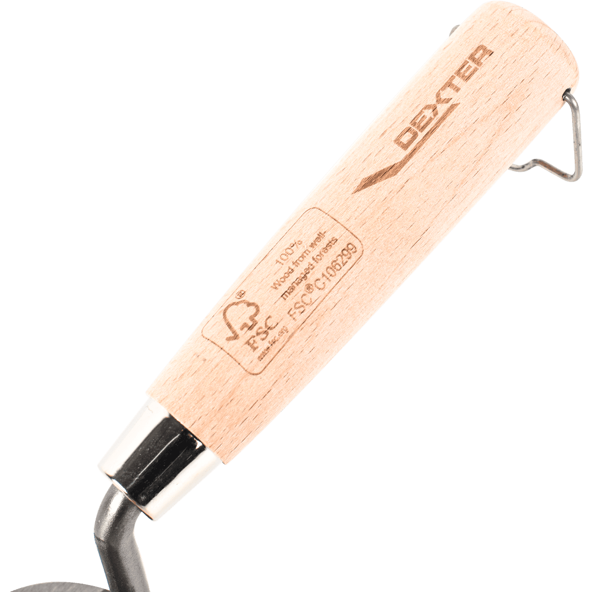 14 CM DEXTER CAT'S TONGUE STEEL TROWEL WITH WOODEN HANDLE