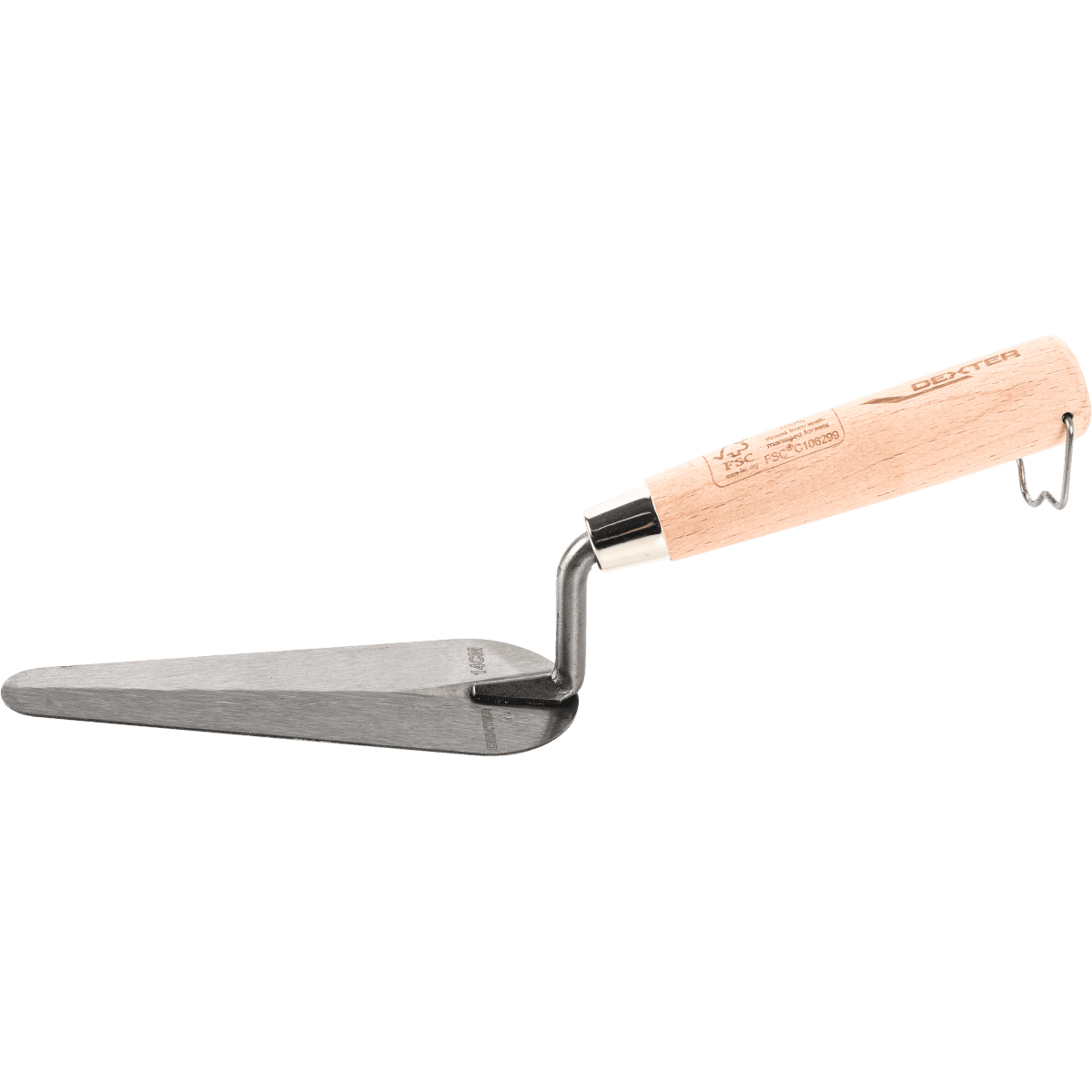 14 CM DEXTER CAT'S TONGUE STEEL TROWEL WITH WOODEN HANDLE