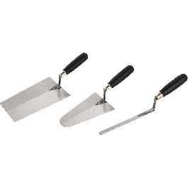 SET 3 TROWELS WOODEN HANDLE