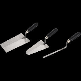 SET 3 TROWELS WOODEN HANDLE