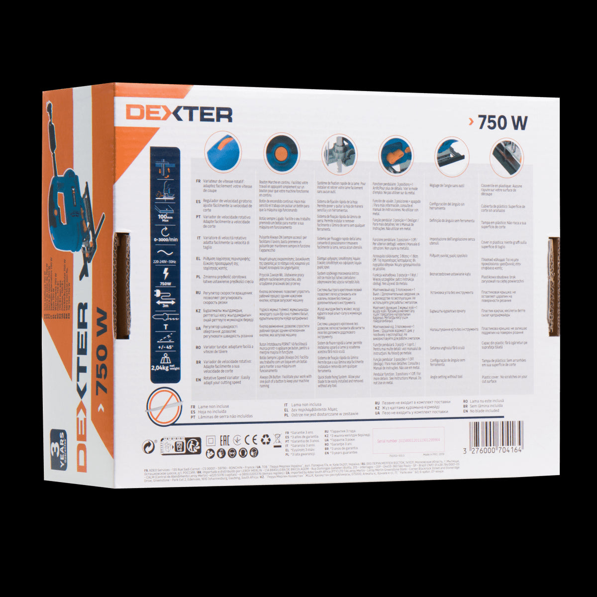 DEXTER JIGSAW 750W MAX. CUTTING HEIGHT WOOD 85MM