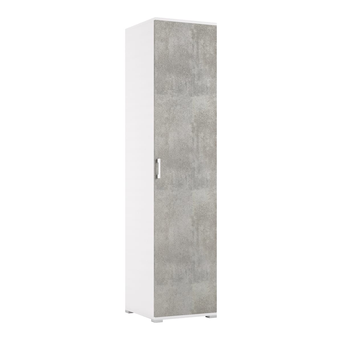 Bricocenter MULTIPURPOSE WHITE CM 195X45X45 1 DOOR CONCRETE 4 ADJUSTABLE SHELVES