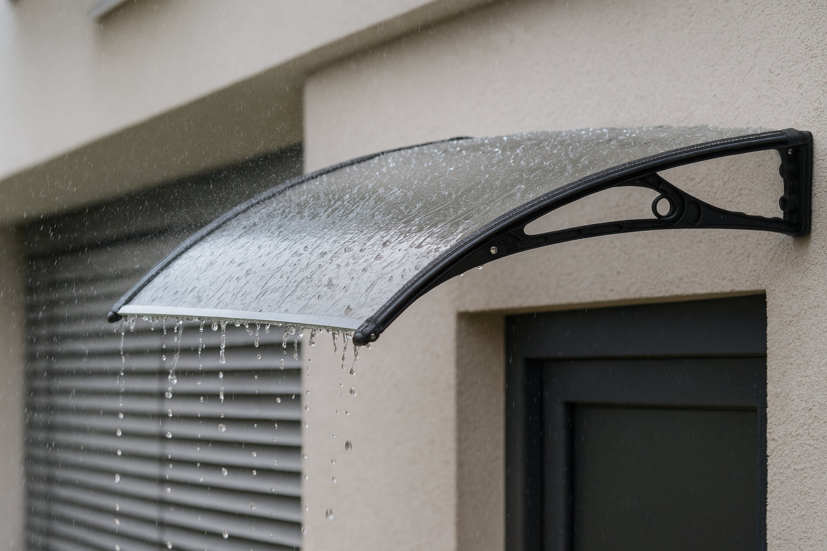 Black canopy with a transparent polycarbonate cover, 60 x 95.5 cm