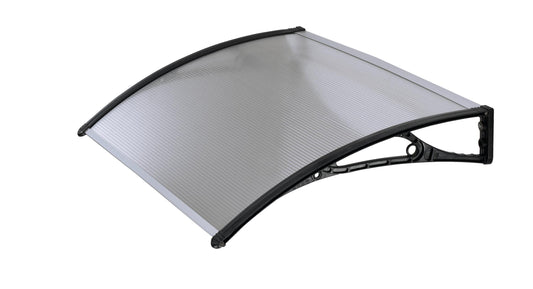 Black canopy with a transparent polycarbonate cover, 60 x 95.5 cm