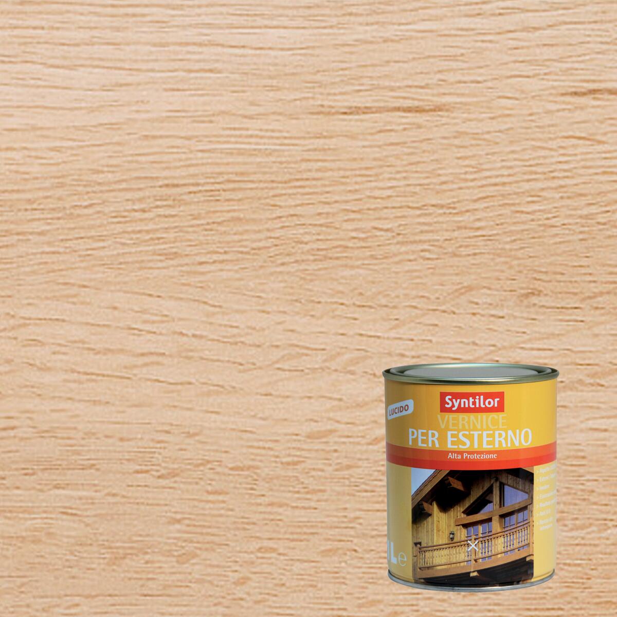Syntilor water-based protective wood varnish, gloss clear, high protection, 1 litre