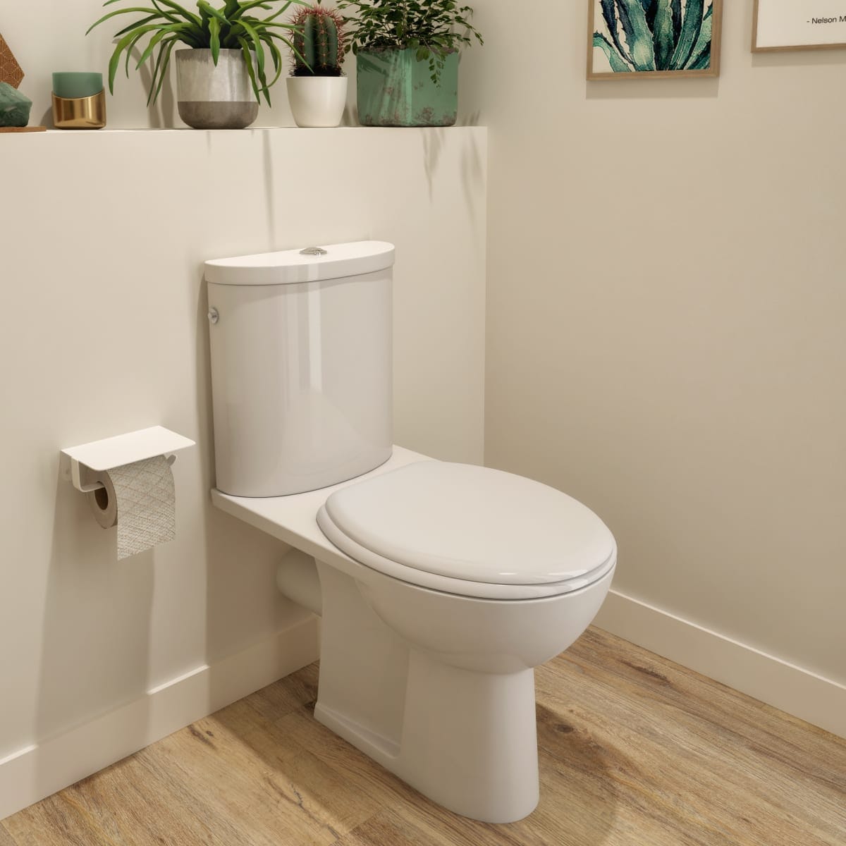 Bricocenter POP OVAL WC SEAT GLOSSY WHITE STEEL HINGE