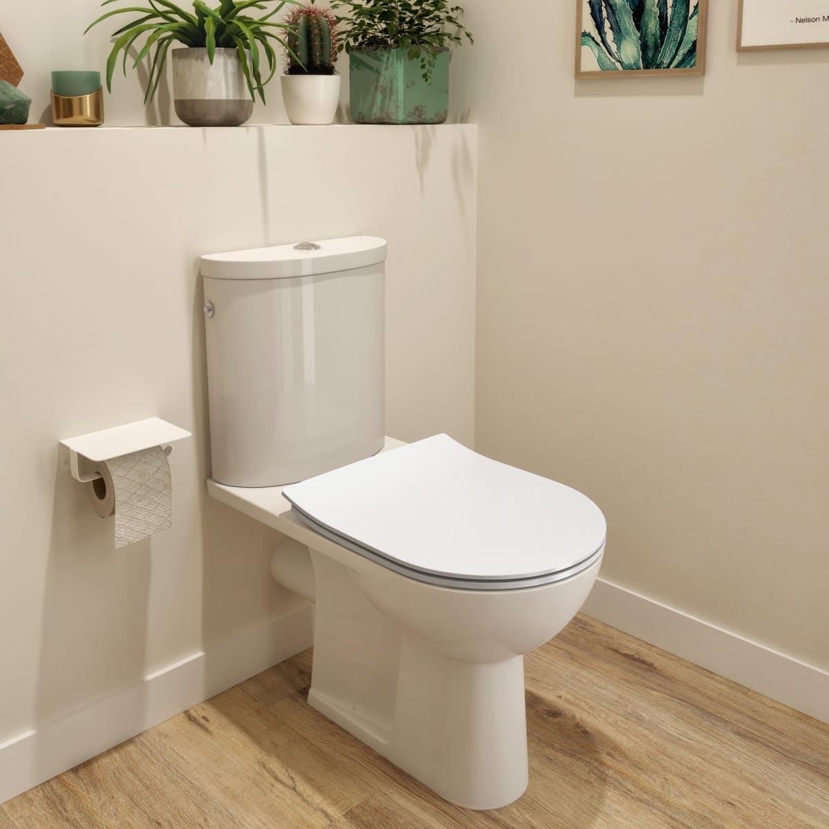 NEO ROUND WHITE TOILET SEAT - TOP FIX