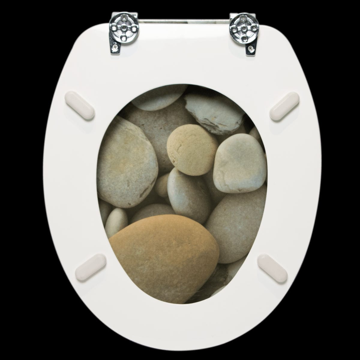 Bricocenter POP OVAL WC SEAT - GREY STONE PRINT WITH SLOW CLOSING MECHANISM