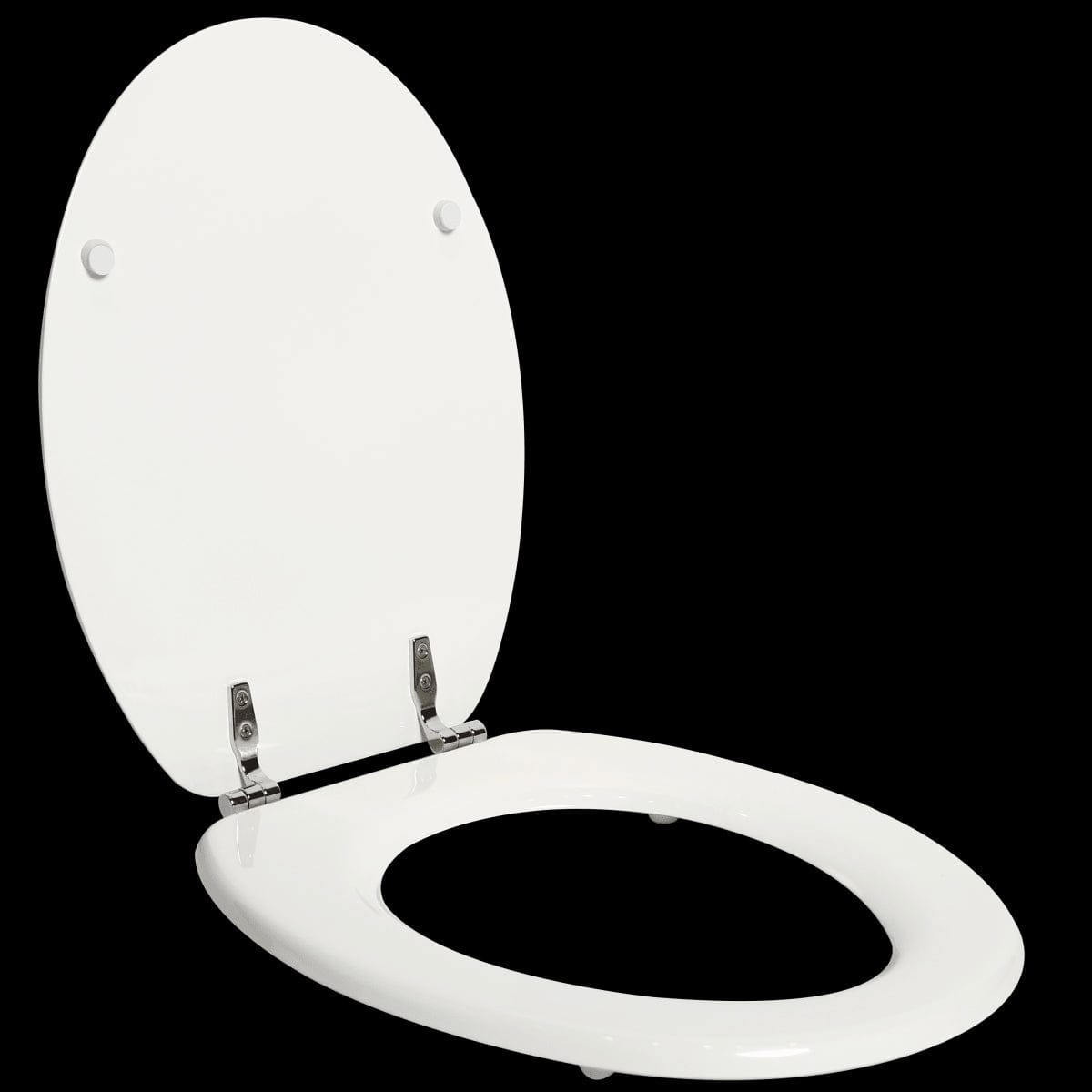 Bricocenter POP OVAL WC SEAT GLOSSY WHITE STEEL HINGE