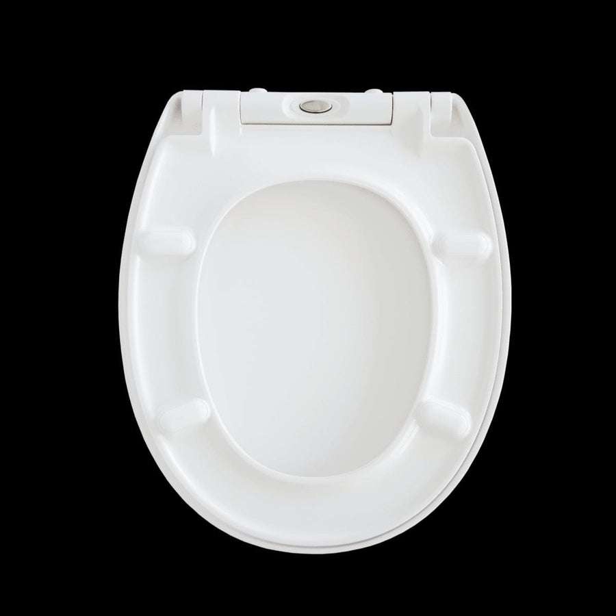 Bricocenter WC SEAT REMIX OVAL WHITE - METAL HINGES - SLOW CLOSING - TOP FIX